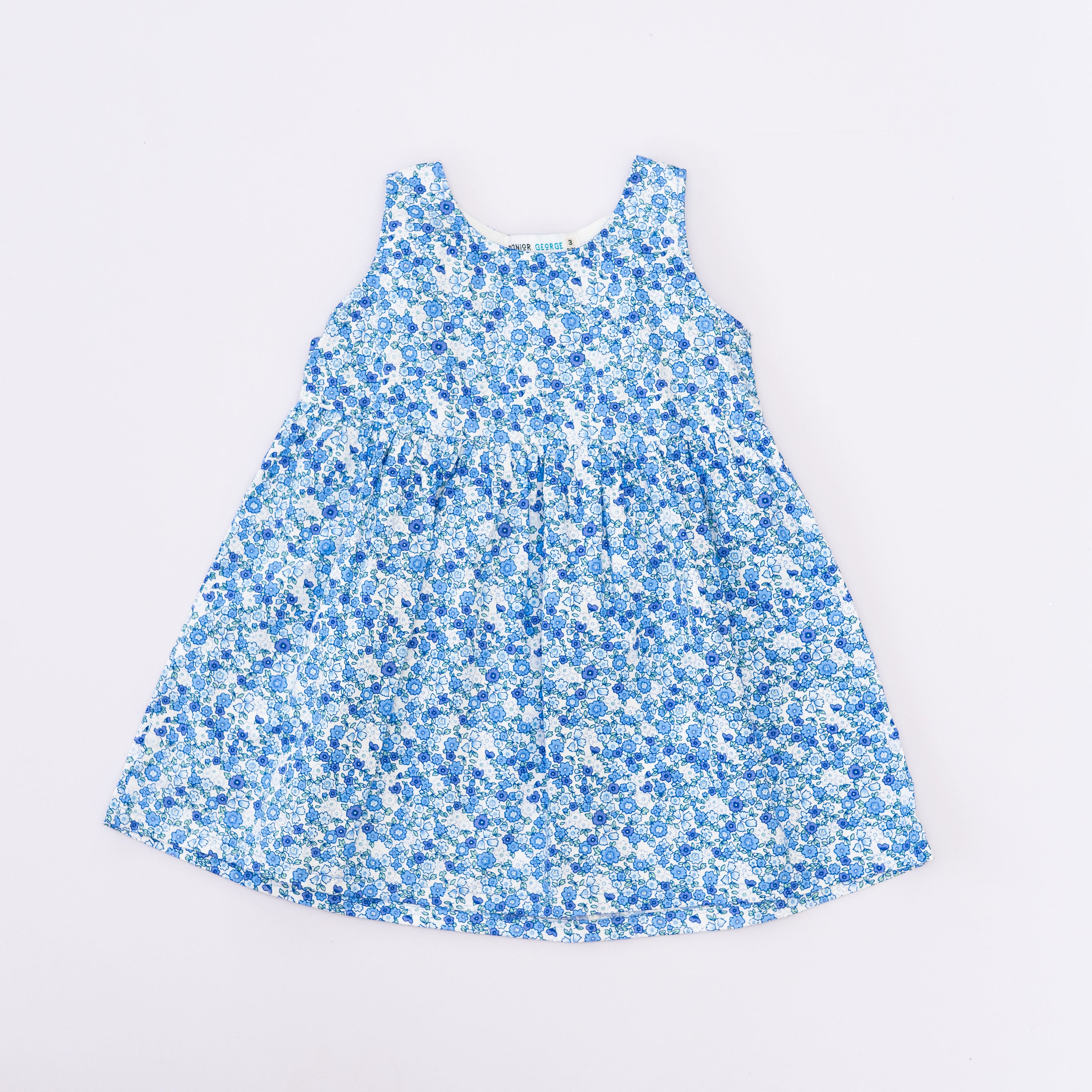 Dress Blue - Tiny flowers printed-27789
