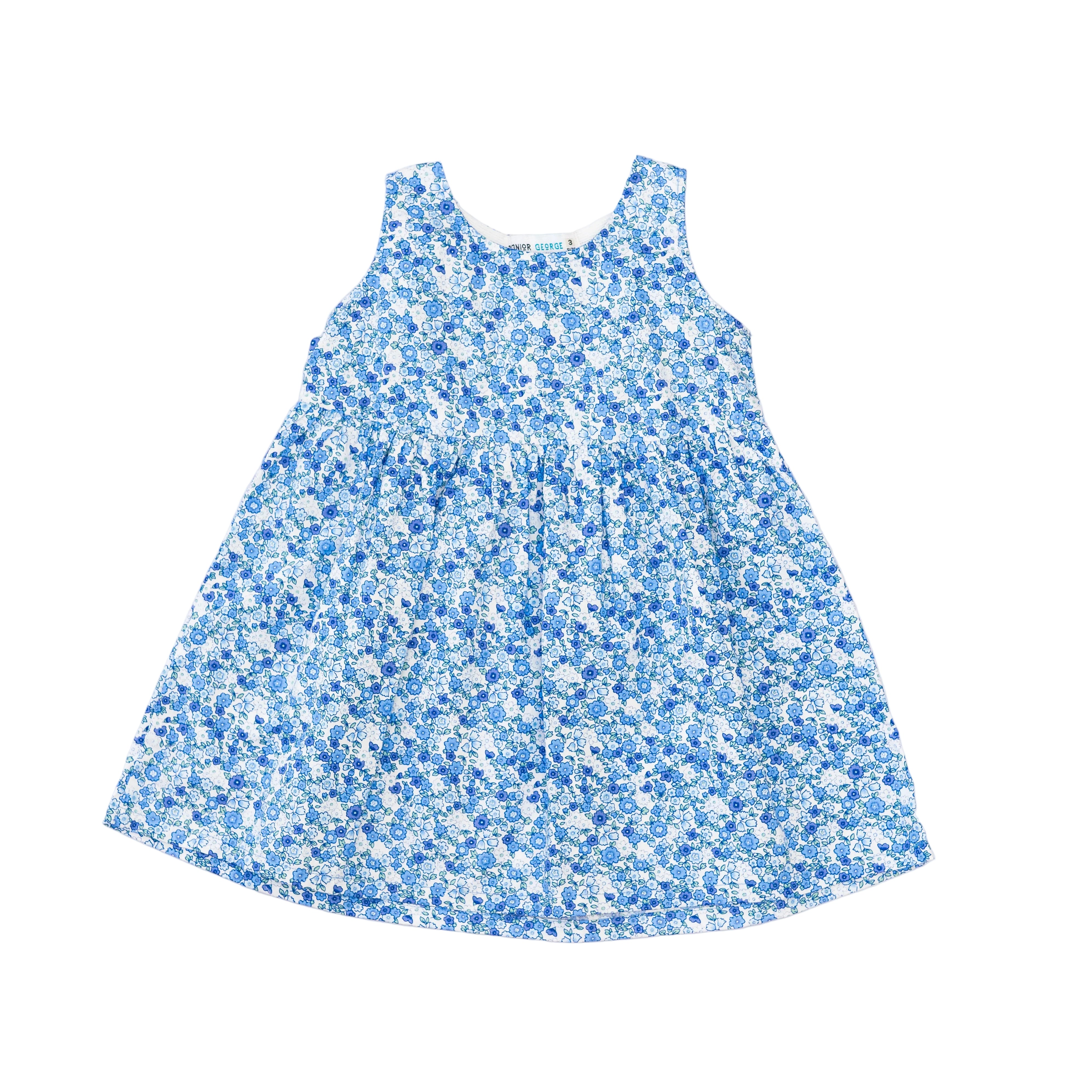 Dress Blue - Tiny flowers printed-27789