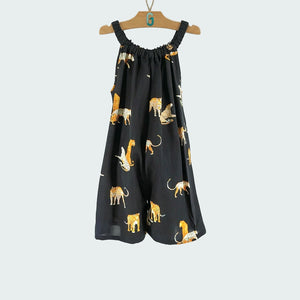 Dungaree Black - Tiger print - Strappy-27795