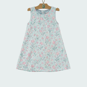 Dress Lace Light Blue - Pink flowers-27796