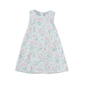 Dress Lace Light Blue - Pink flowers-27796