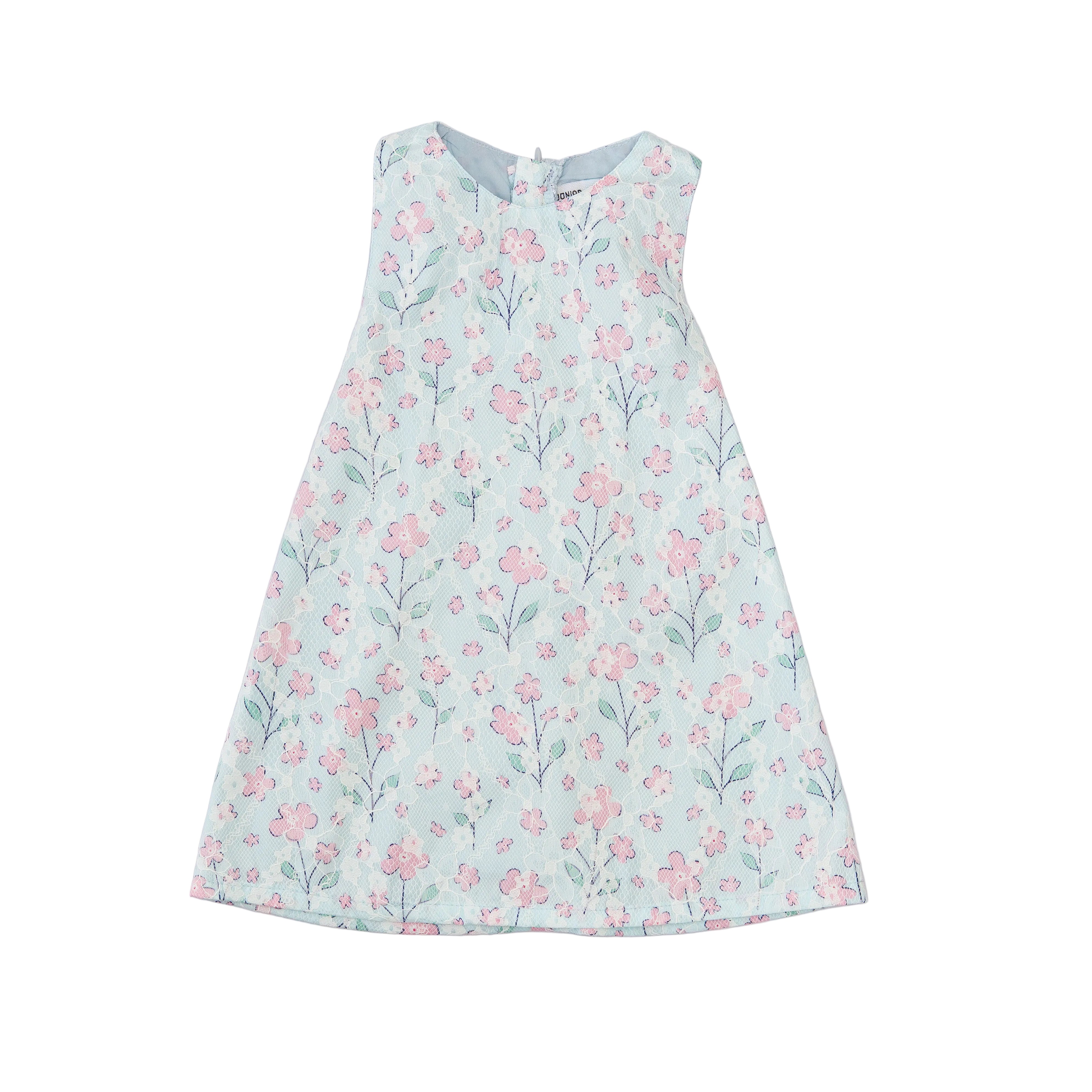 Dress Lace Light Blue - Pink flowers-27796