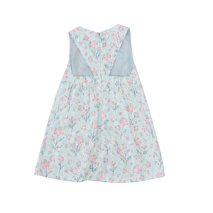 Dress Lace Light Blue - Pink flowers-27796