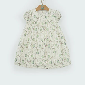 Dress white Green Olives printed-27832
