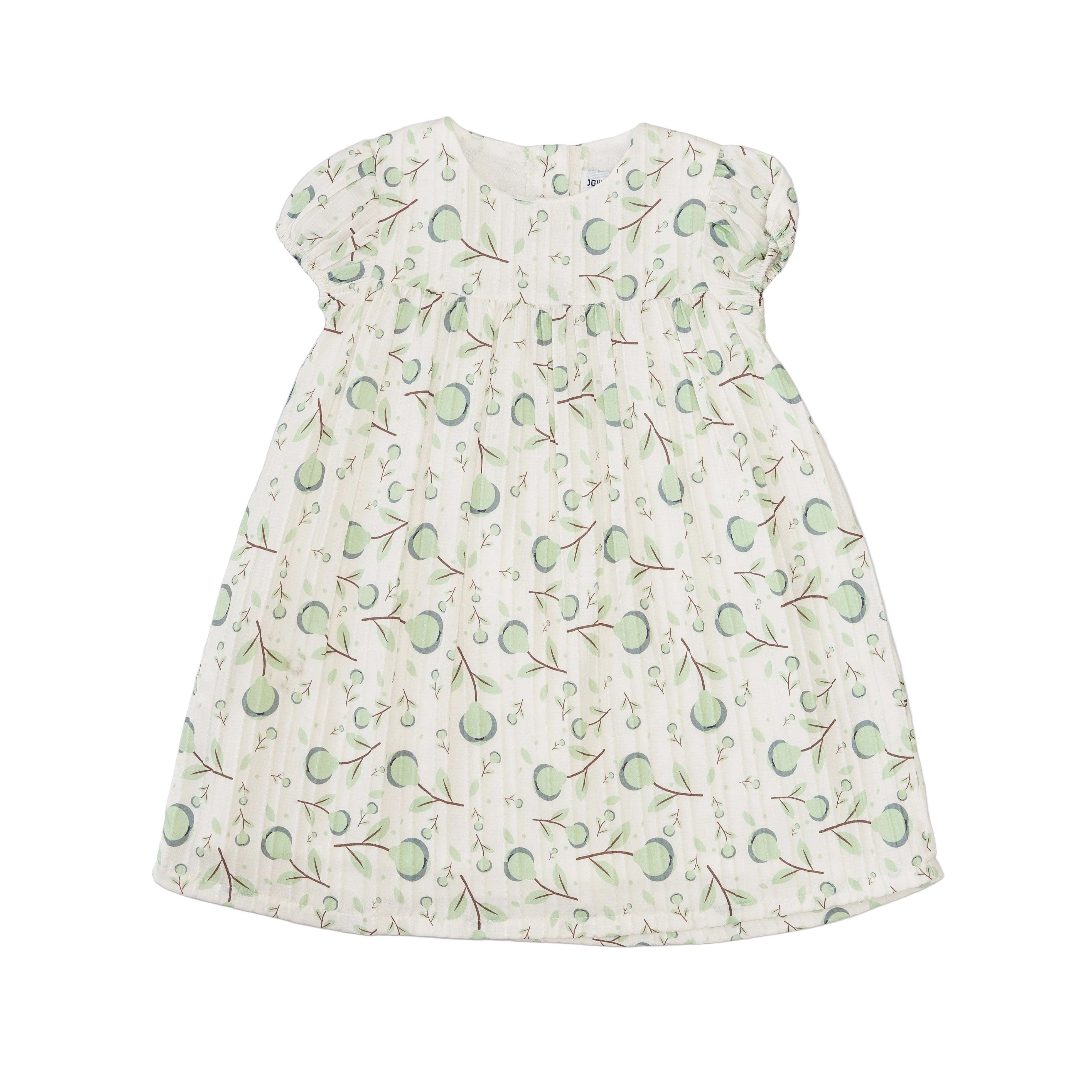 Dress white Green Olives printed-27832