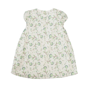 Dress white Green Olives printed-27832