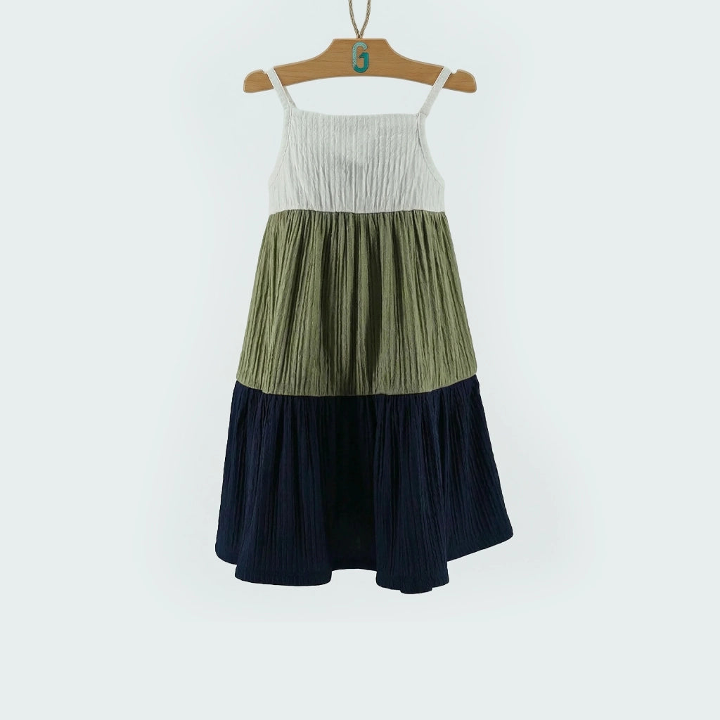 Dress white,green,blue - Strappy-27838
