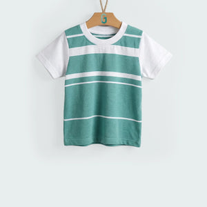 Crewneck White - Green stripes-27848