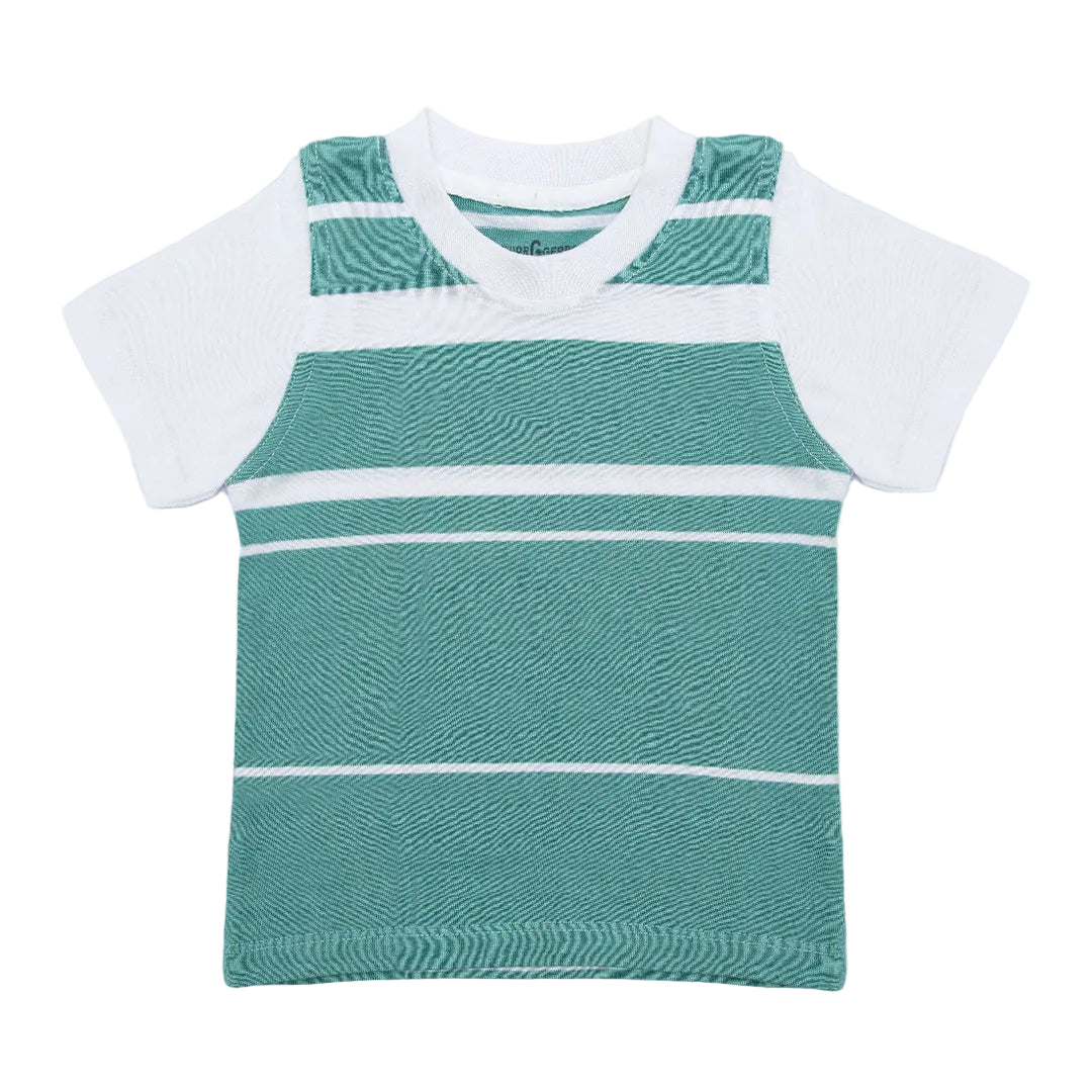 Crewneck White - Green stripes-27848