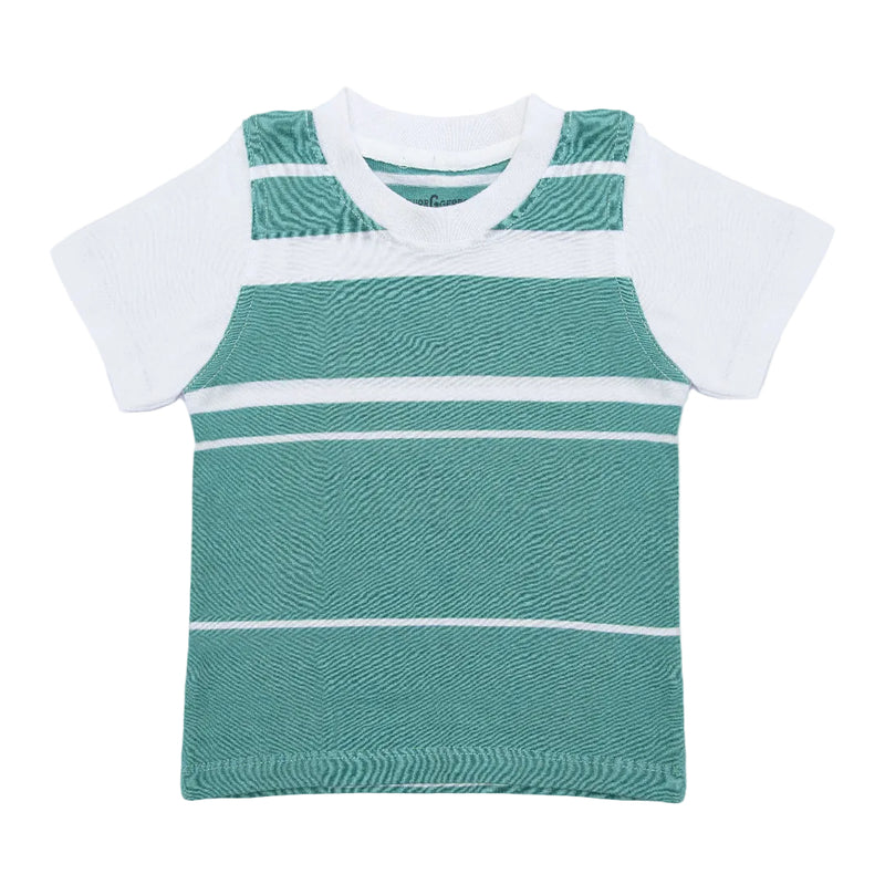Crewneck White - Green stripes-27848