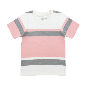 Crewneck White - Pink, Gray - Stripes-27874