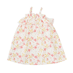 Dress White - Pink flowers - Strappy-27884