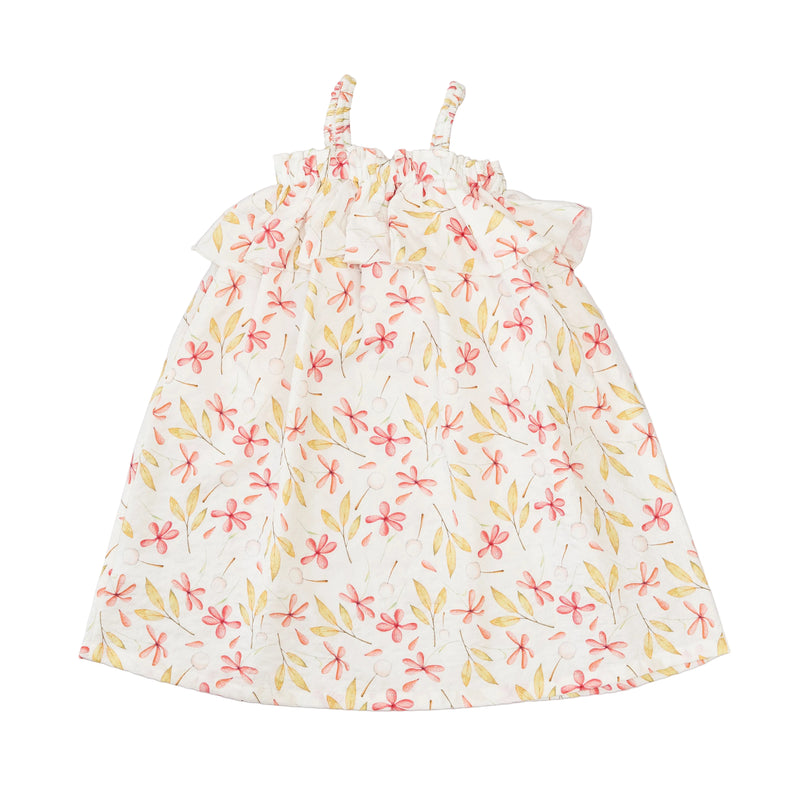 Dress White - Pink flowers - Strappy-27884