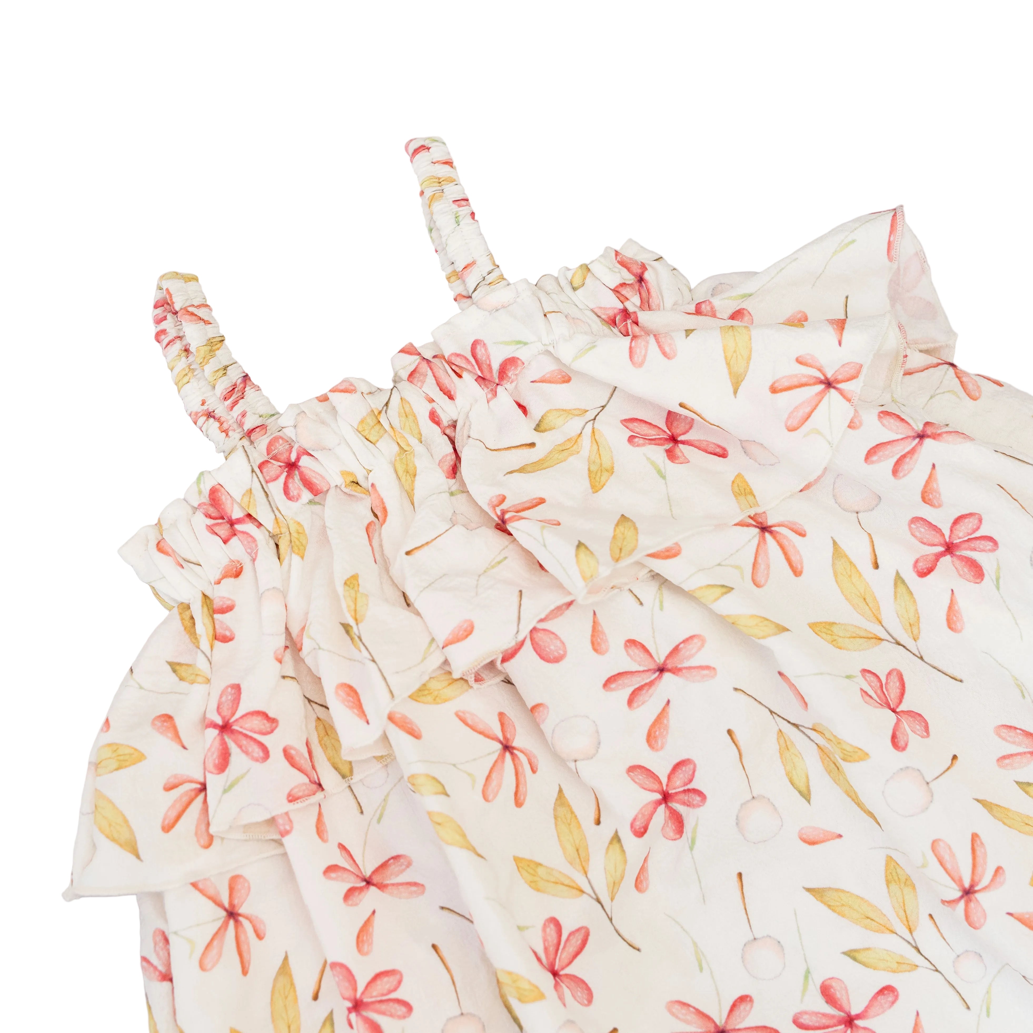 Dress White - Pink flowers - Strappy-27884