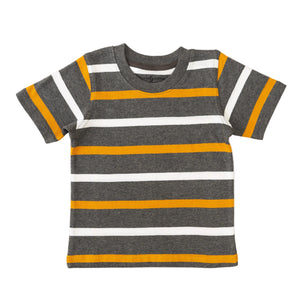 Crewneck Stripes Mustard White Gray - 27719