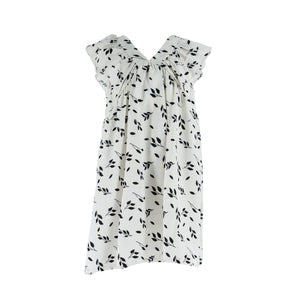 Dress Sleeveless Black Leaves Printed-27926