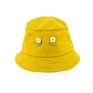 Hat Yellow - Flowers Attached-27949