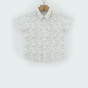 Shirt Linen - Circular pattern Printed-27966