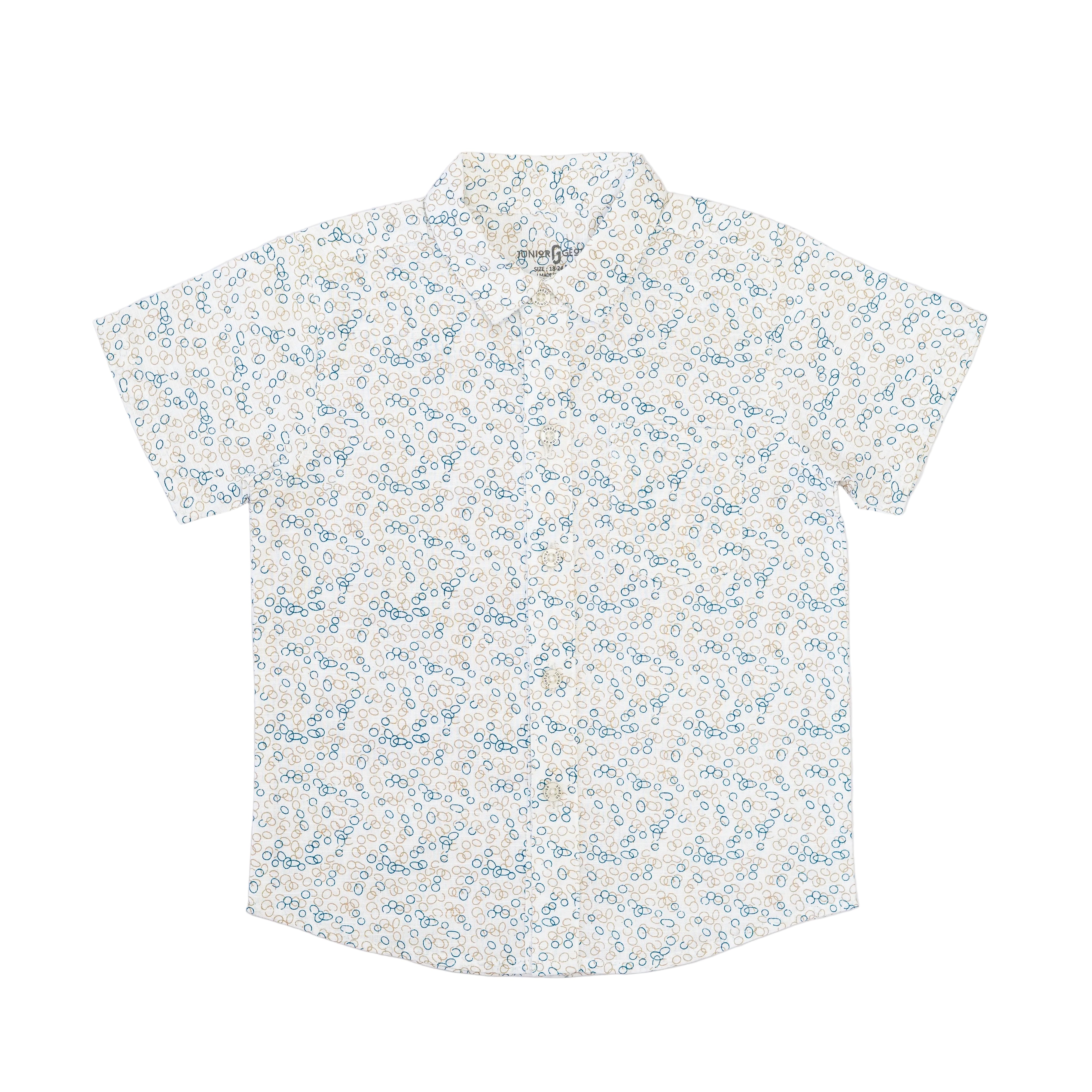 Shirt Linen - Circular pattern Printed-27966