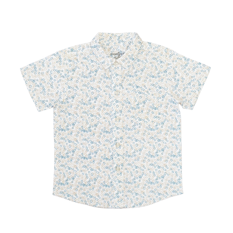 Shirt Linen - Circular pattern Printed-27966