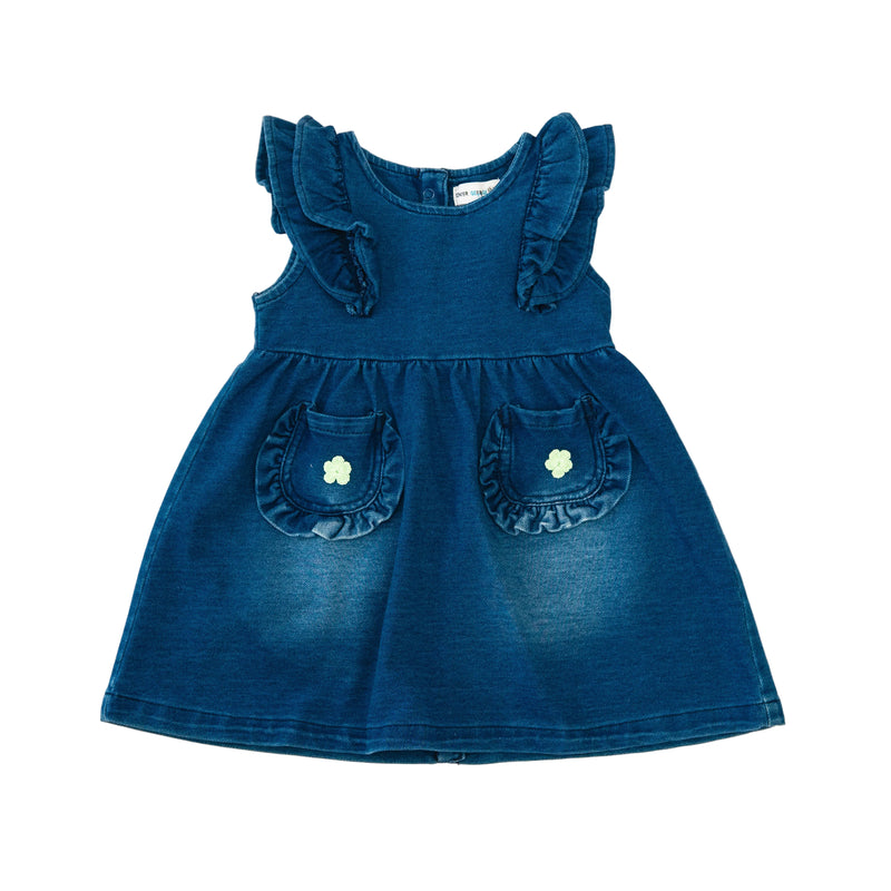 Dress Denim Navy Blue - Flowers Attached-27971