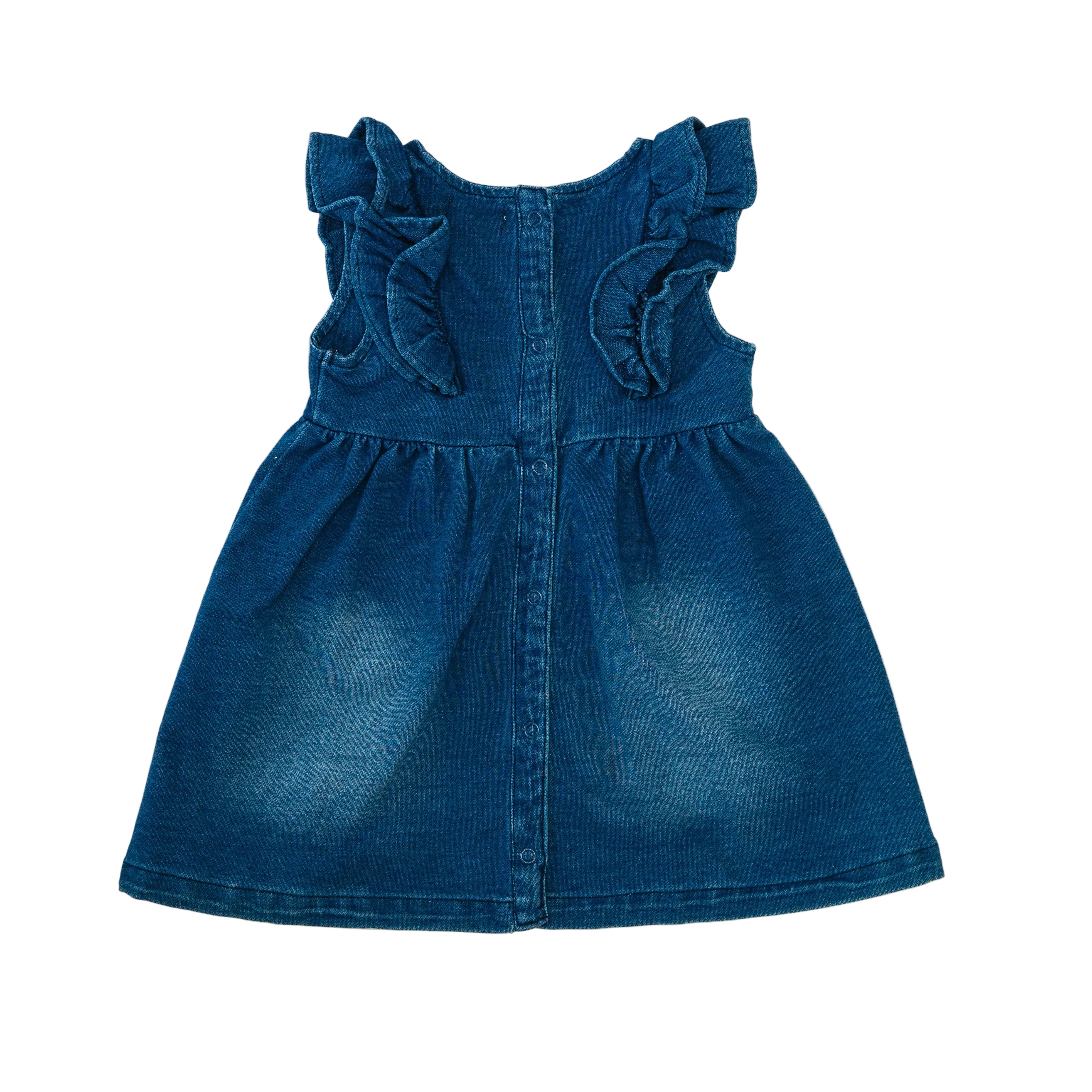 Dress Denim Navy Blue - Flowers Attached-27971