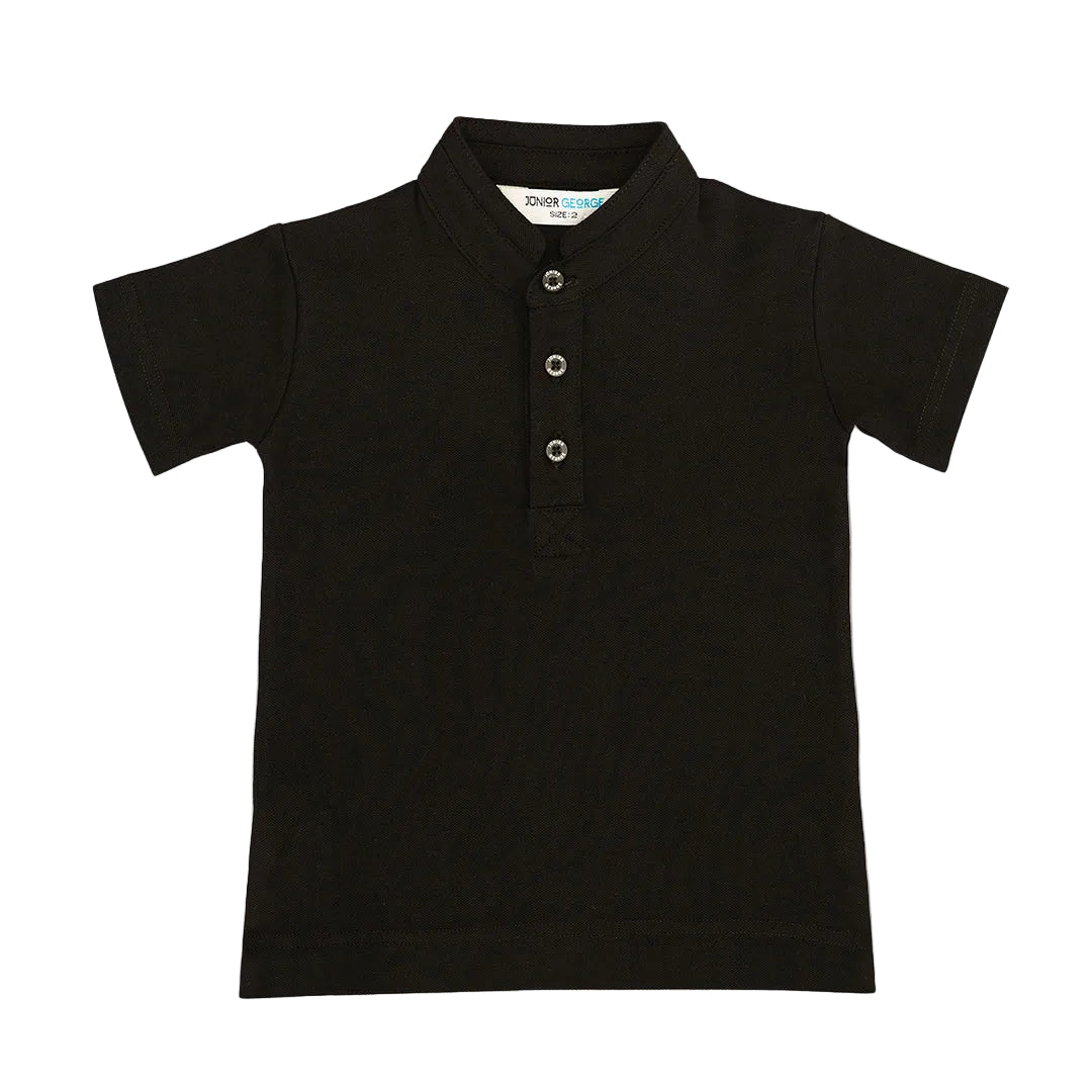 T Shirt Chinese Collar - Black-27985