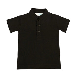 T Shirt Chinese Collar - Black-27985