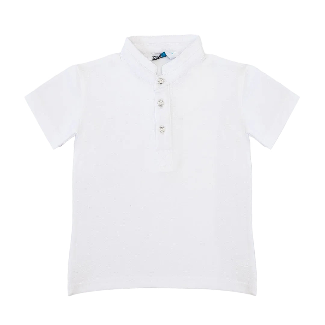Chinese Collar T Shirt - White-27986