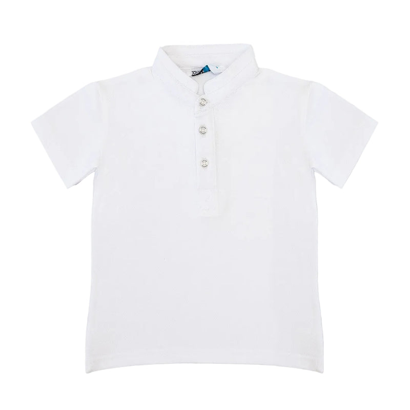 Chinese Collar T Shirt - White-27986