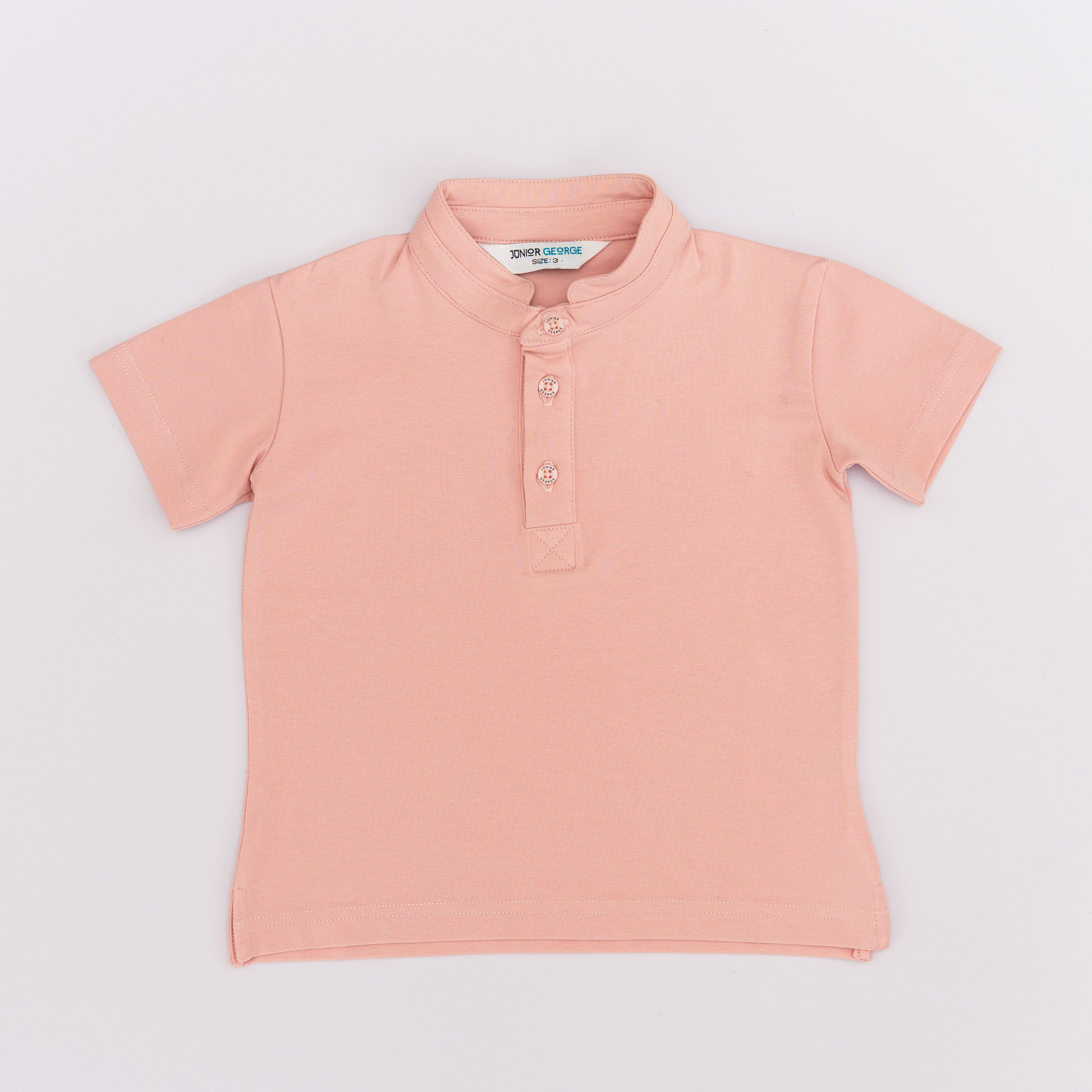 Chinese Collar T shirt - Pink-27987