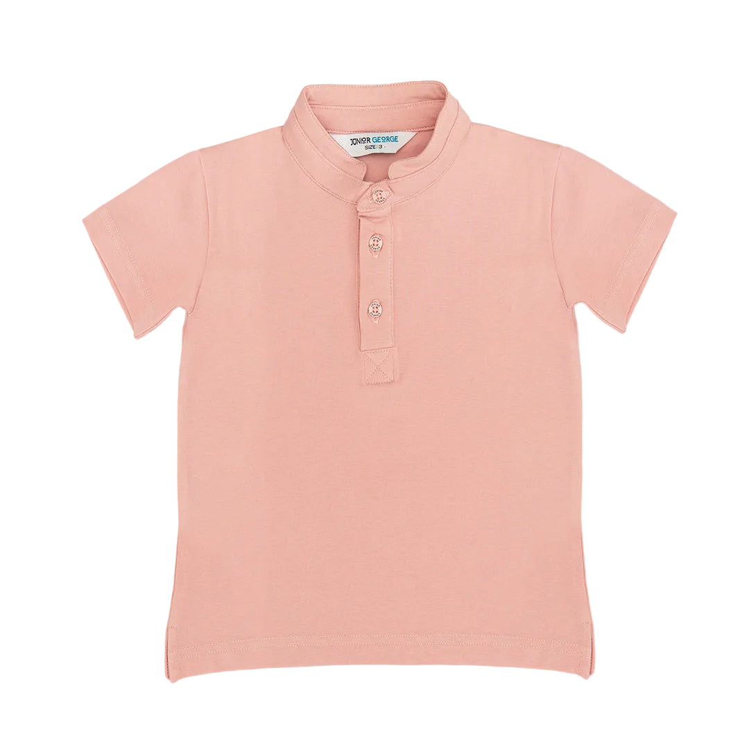 Chinese Collar T shirt - Pink-27987