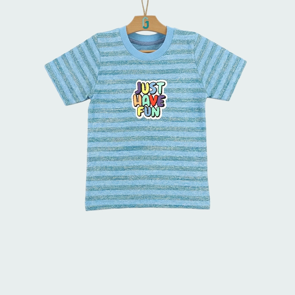 Crewneck Just Have Fun - Blue Grey Stripes-28005