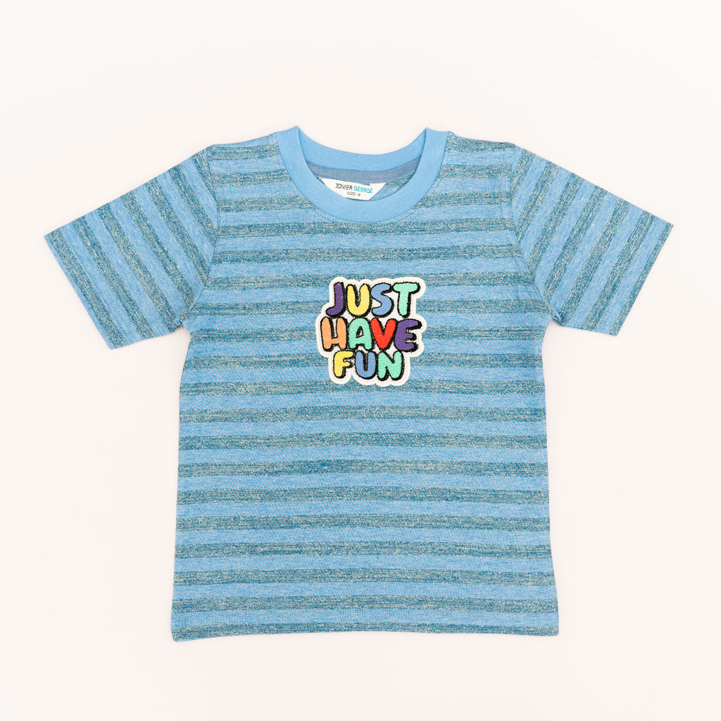 Crewneck Just Have Fun - Blue Grey Stripes-28005