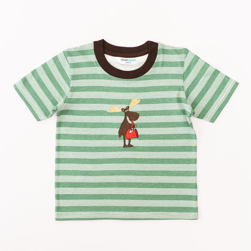 Crewneck Stripes - Moose Playing Rex Saxophone-28025