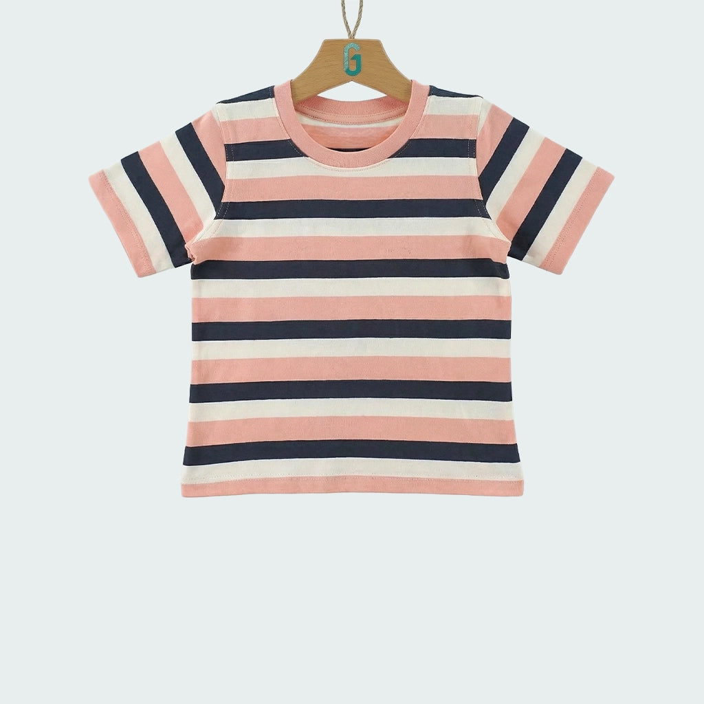 Crewneck Stripes - Pink Off White And Grey-28026