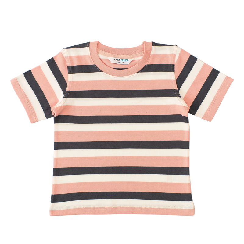Crewneck Stripes - Pink Off White And Grey-28026