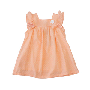 Dress Pink With White Dots And White Flower Attached-28027