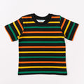 Crewneck Stripes -  Black With Multi Colour Stripes-28031