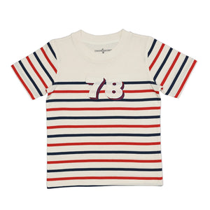 Crewneck No 78 - off white with blue and red stripes  - 28081