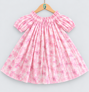 28173 - Dress Pink Flowers Printed