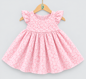 28237 - Dress Pink Flowers Embossed