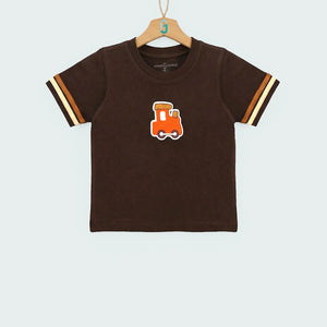 Crewneck - Coffee Brown With Train Badge-28012