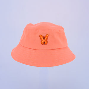 28163-hat orange with butterfly